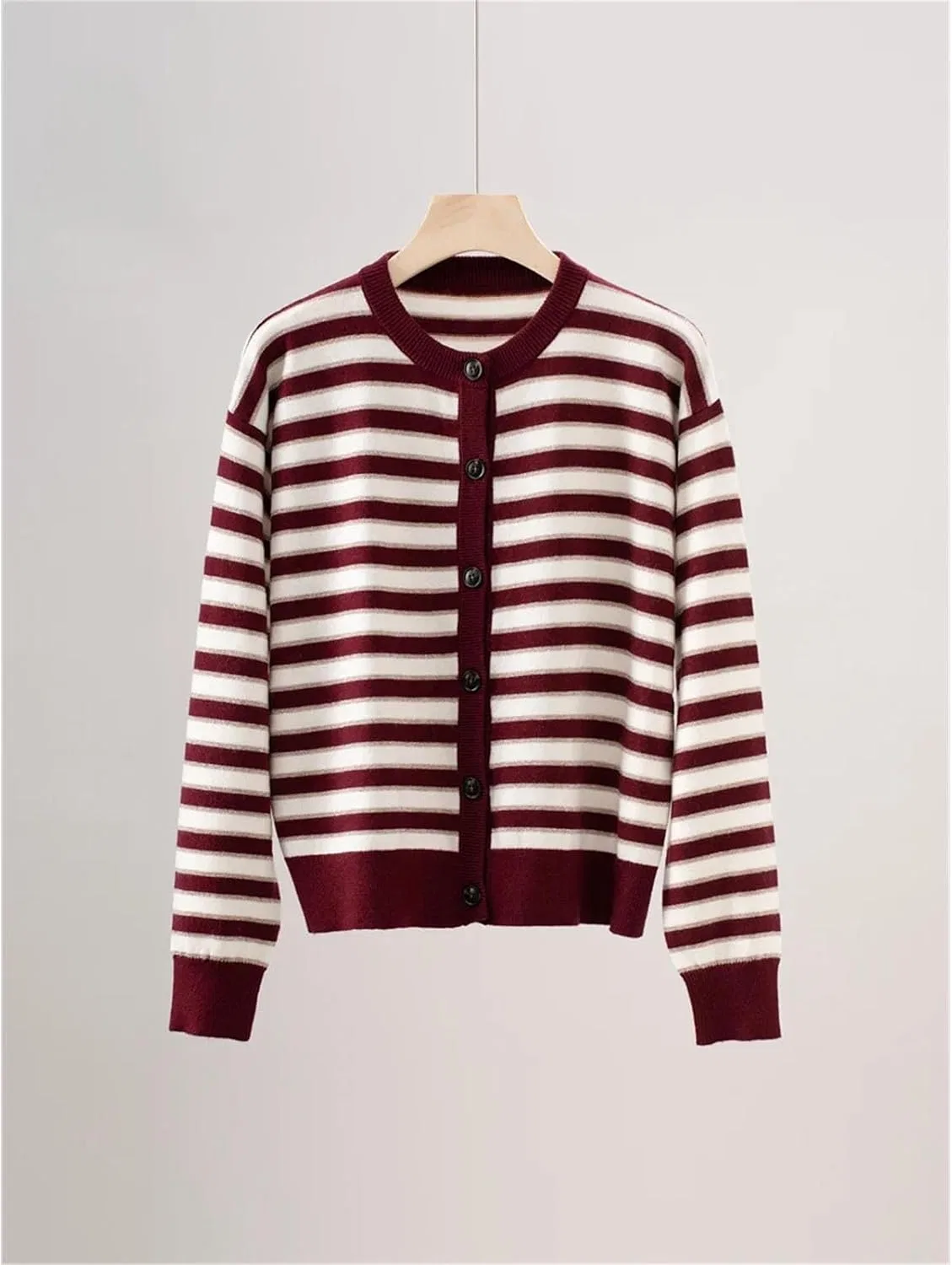 Женский кардиган с круглым вырезом, с длинным рукавом, с принтом, Sweater — фото 3