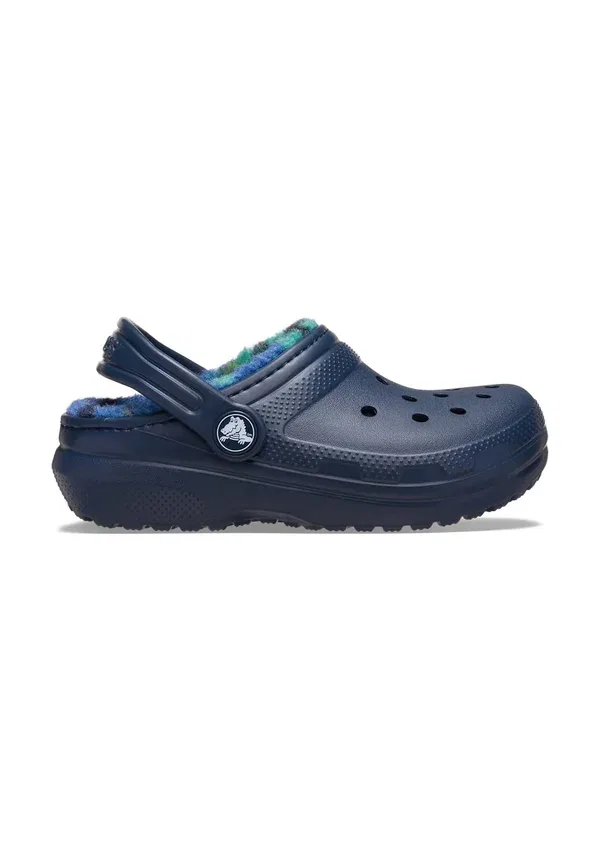 Классические детские сабо в клетку с подкладкой Crocs, темно-синий