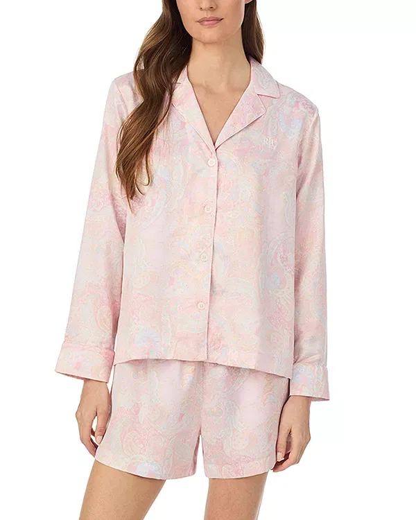 Женский комплект пижамы с принтом Cami Fashion Satin Ankle Pants Pajama Set Ralph Lauren, Multi Paisley