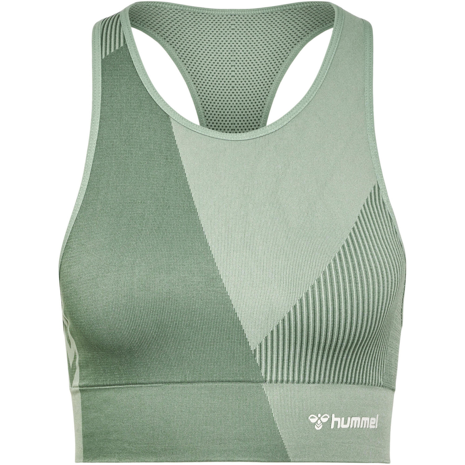 

Женский бесшовный спортивный топ Hmlmt Unite HUMMEL, оловянно-серый