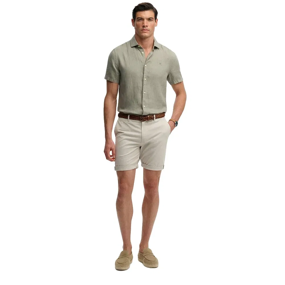 Мужские хлопковые чиносы Premium Regular Chino Superdry, Beige — фото 4