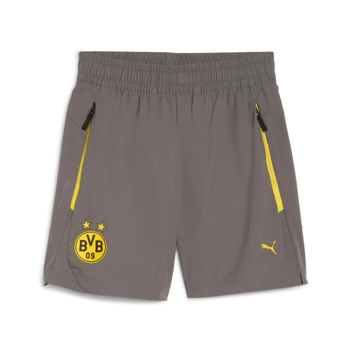 Детские шорты с эластичным поясом Borussia Dortmund PUMATECH Relaxed Shorts Puma, Grau Gelb