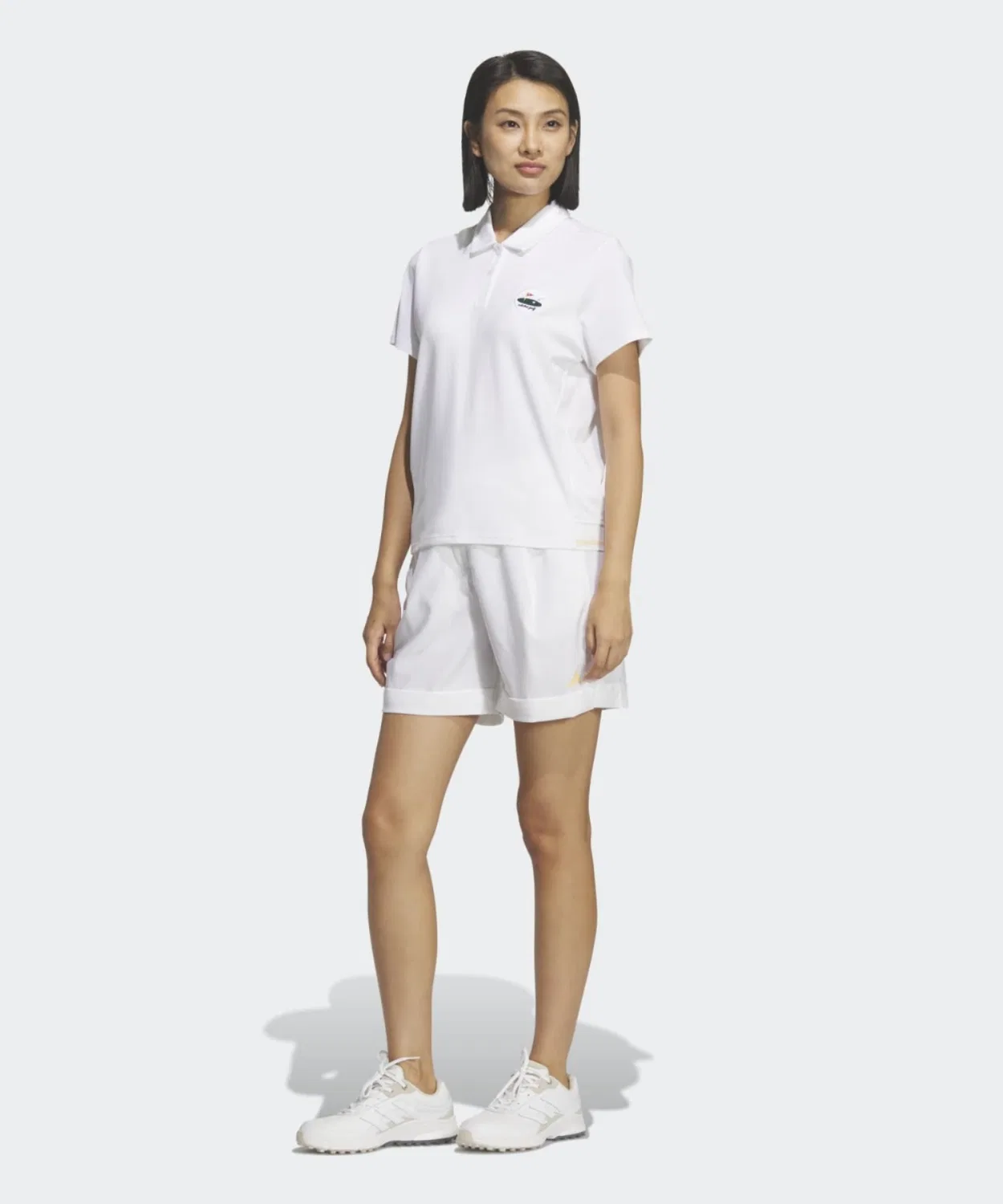 Женский поло с коротким рукавом, из пике, модель Twist Knit Adidas, White — фото 3
