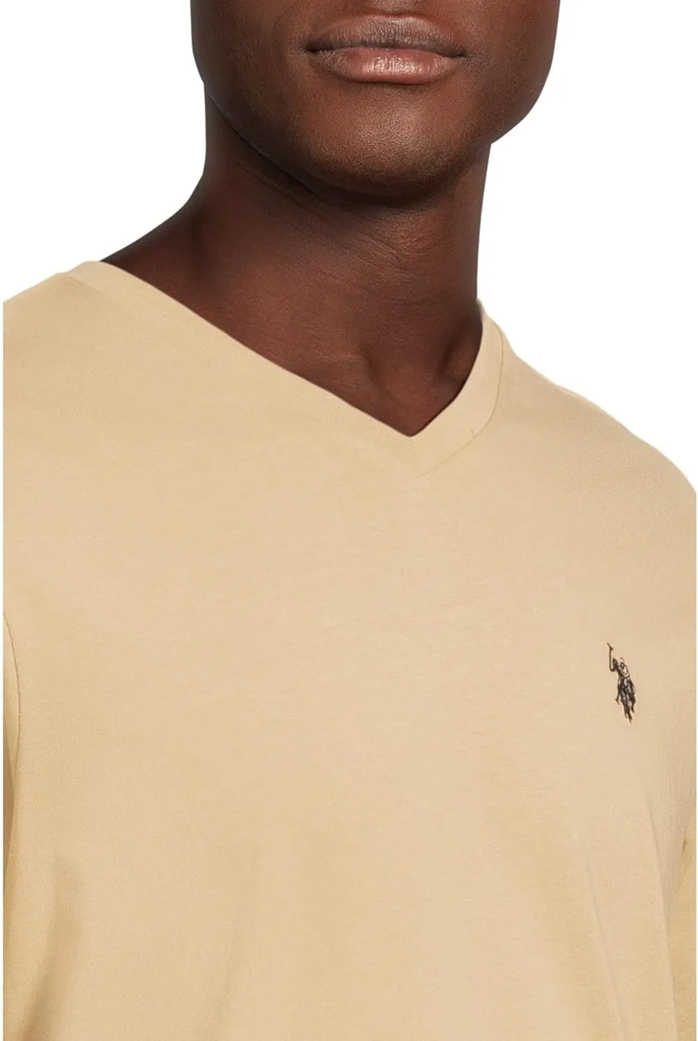Мужская футболка с V-вырезом U.S. POLO ASSN., Tribeca Khaki — фото 4