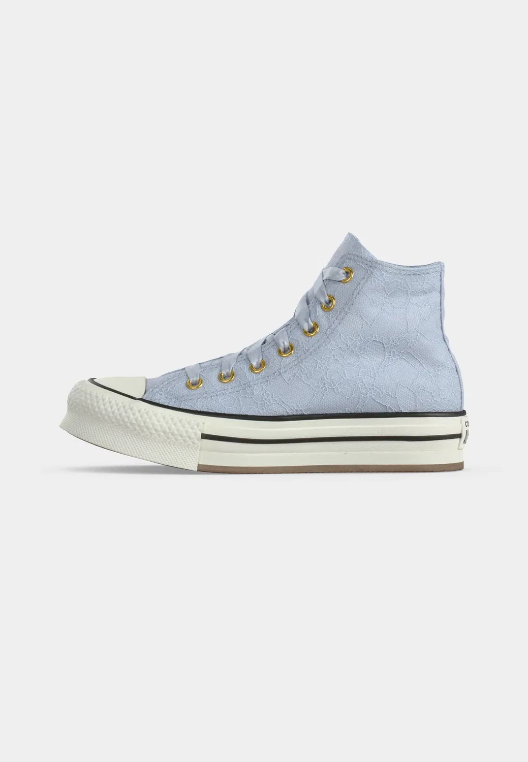 Кроссовки Chuck Taylor All Star Lift Platform Lace унисекс - высокие кроссовки Converse, Almost Lavender/Gold-Coloured — фото 2