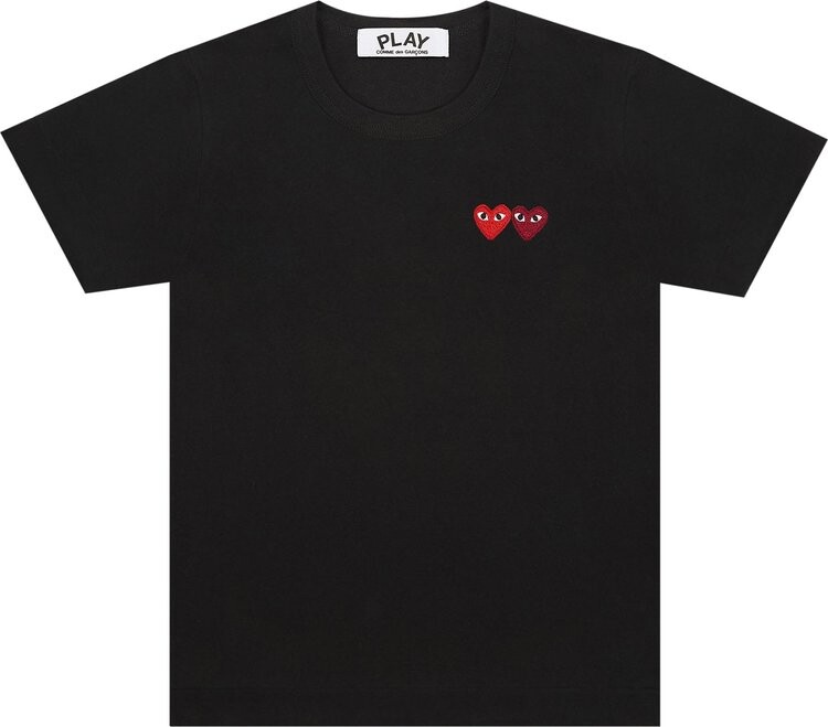 

Футболка Comme des Garçons PLAY Double Heart T-Shirt 'Black', черный