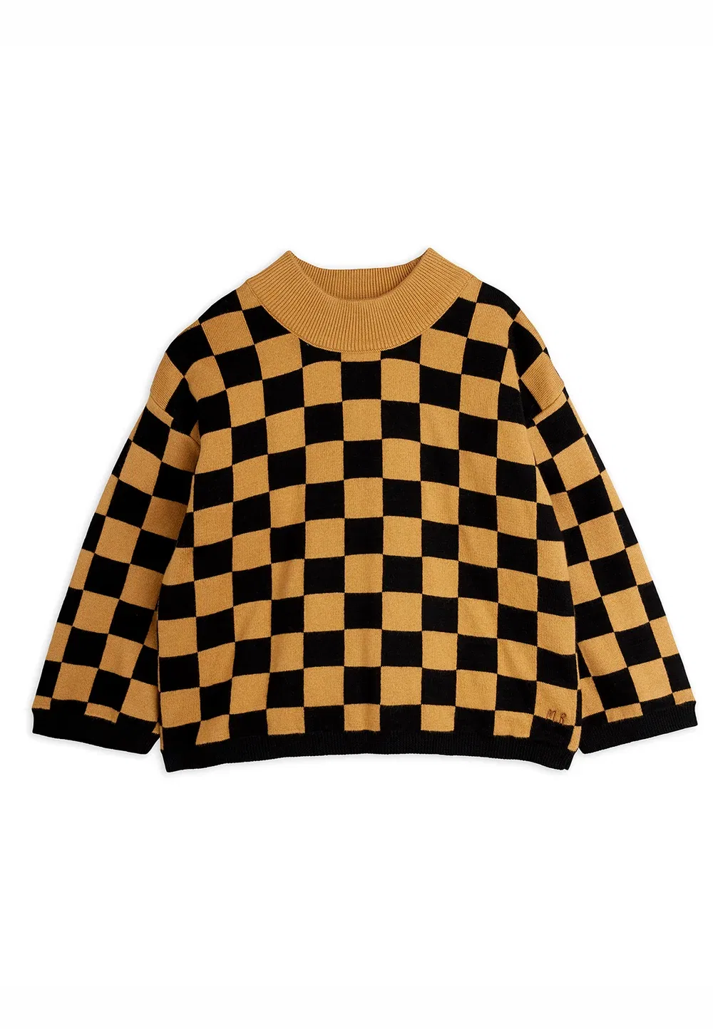 Шахматный свитер унисекс Mini Rodini, Brown