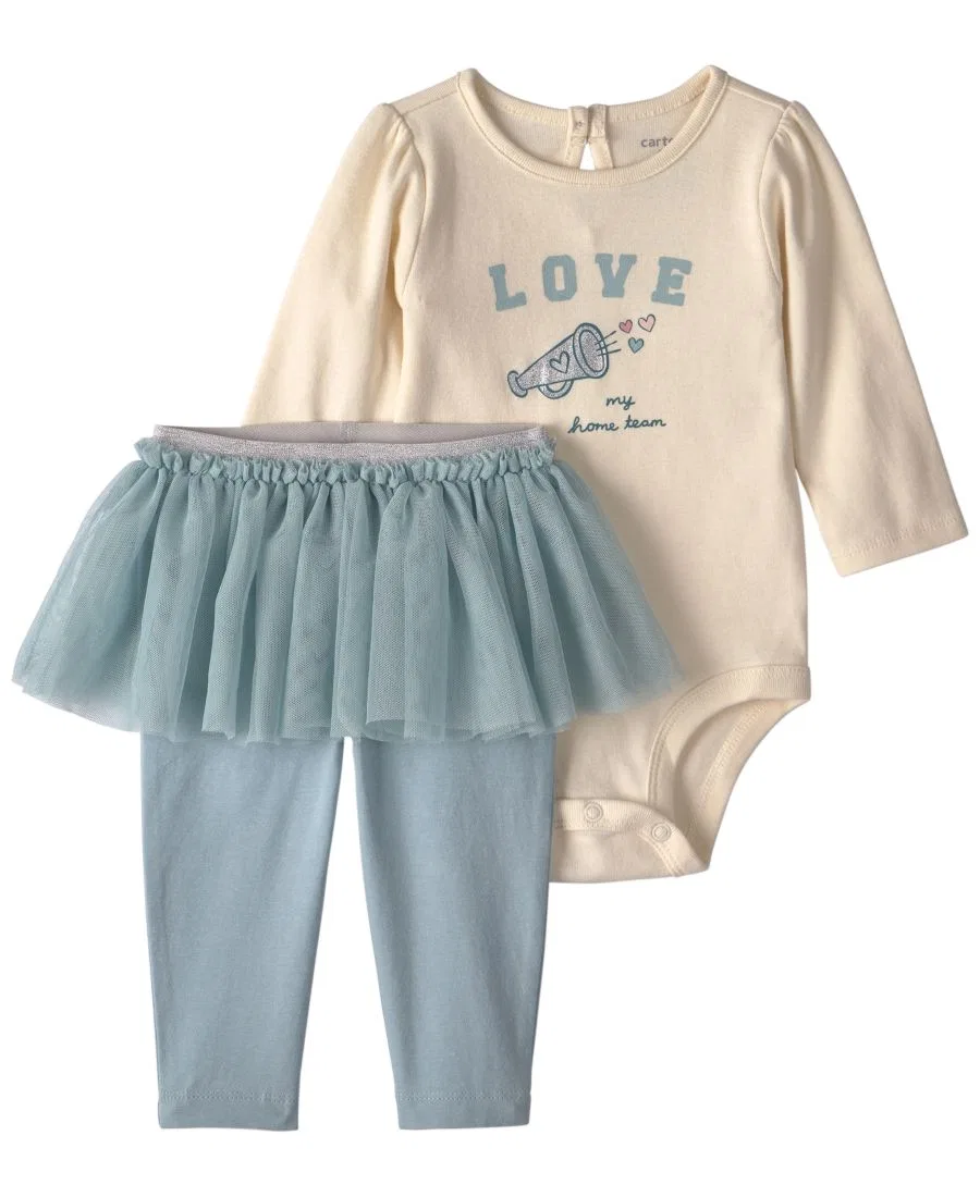 Комплект из боди с длинным рукавом и брюк из тюля Love My Home Team Carter's, Blue