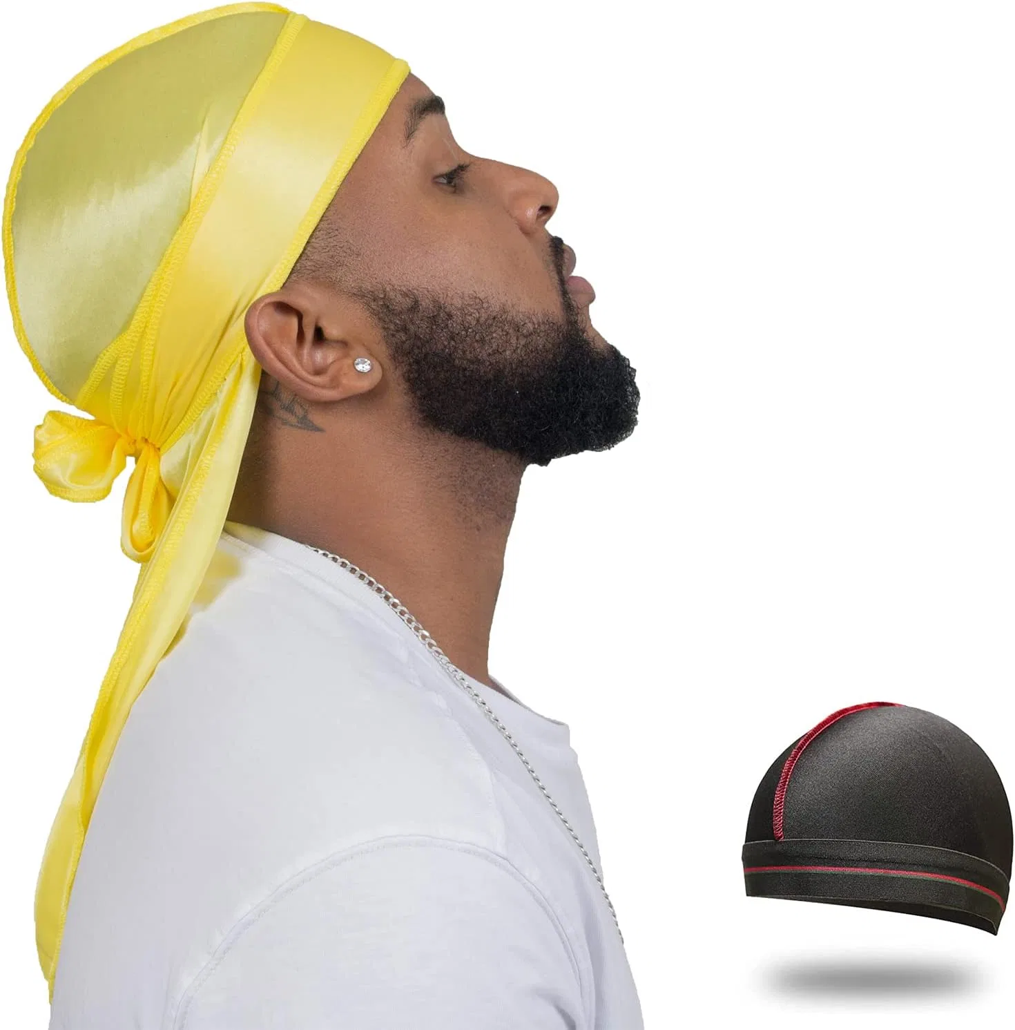 Шапочка для душа Durag Satin, ForceWave, набор 2 шт, XL, Yellow