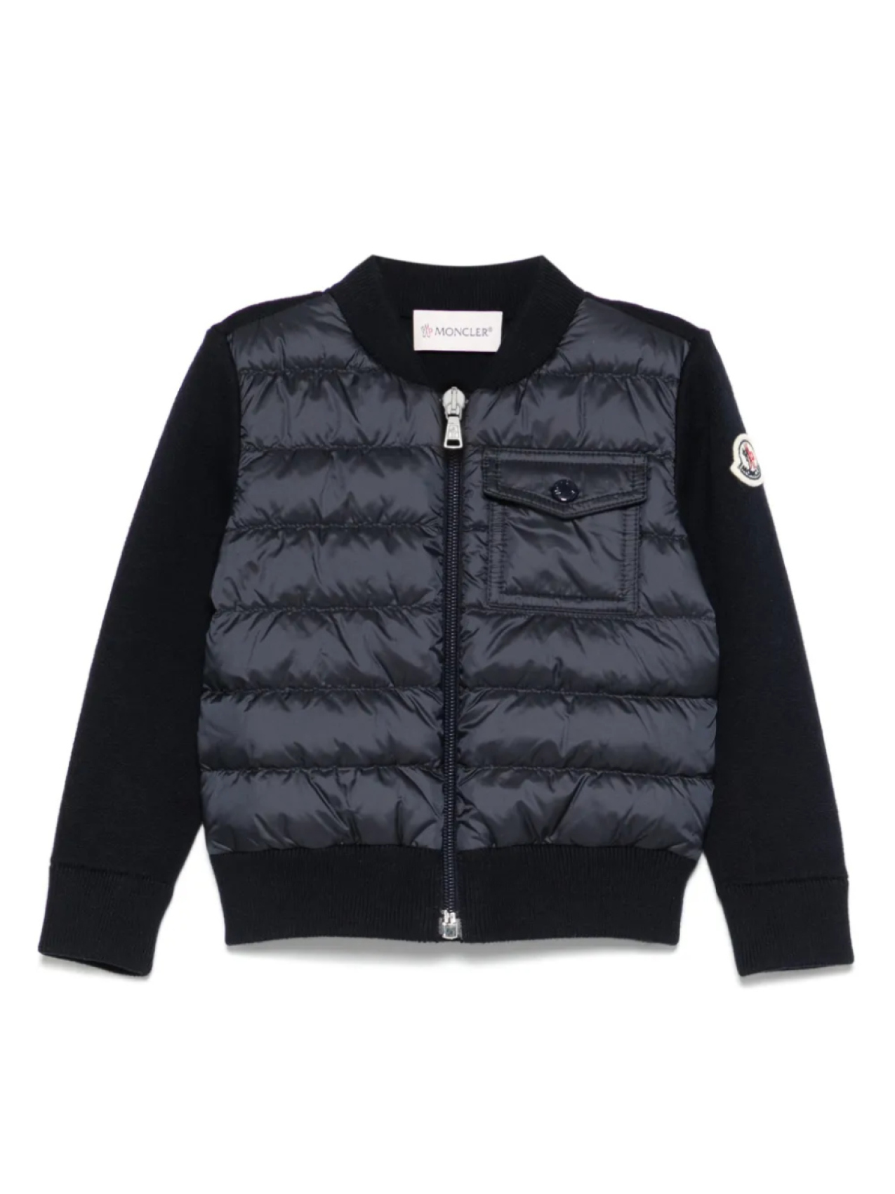 

Moncler Enfant куртка с нашивкой-логотипом, синий