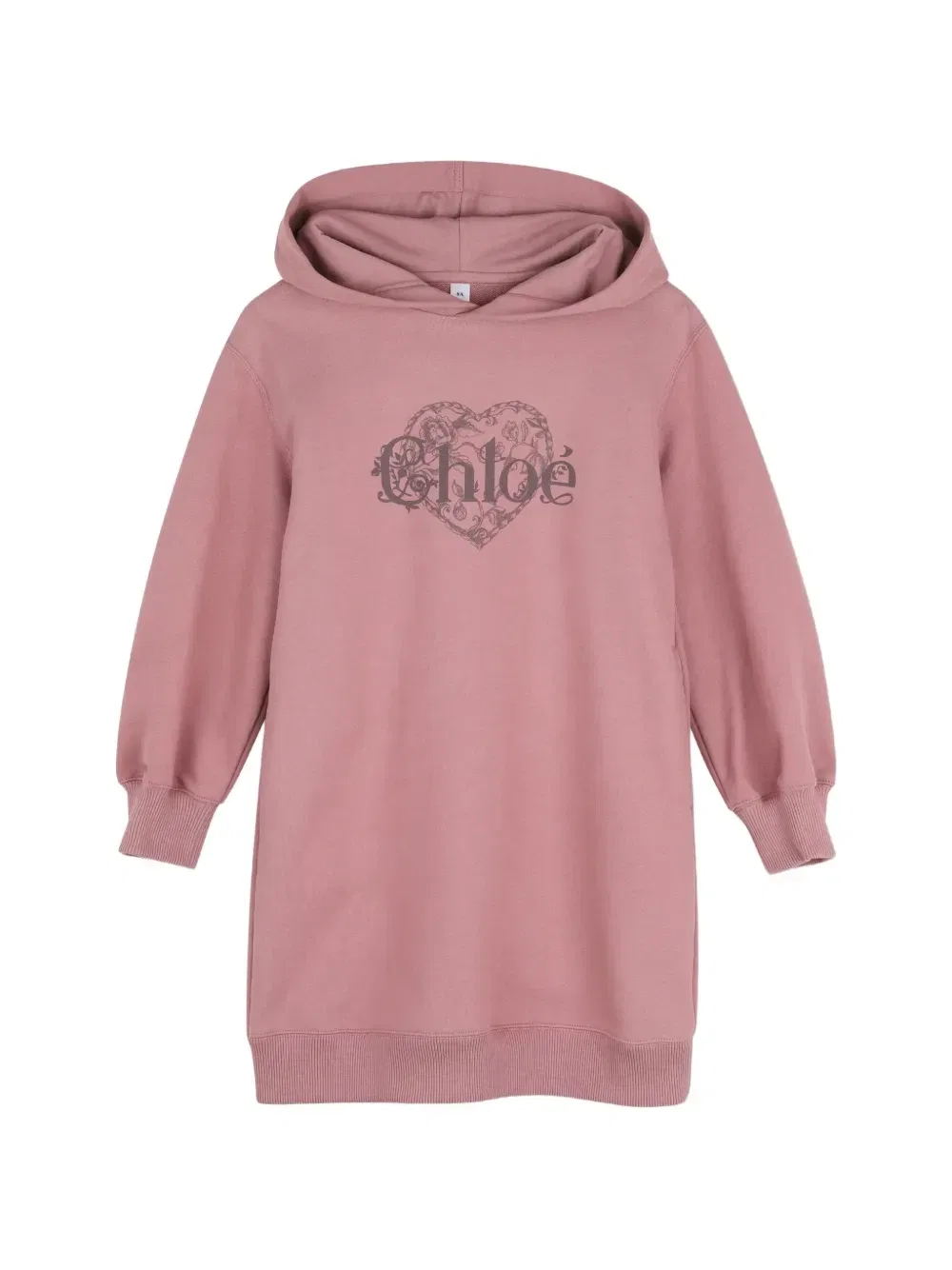 Платье с капюшоном и логотипом Chloe Kids, розовый
