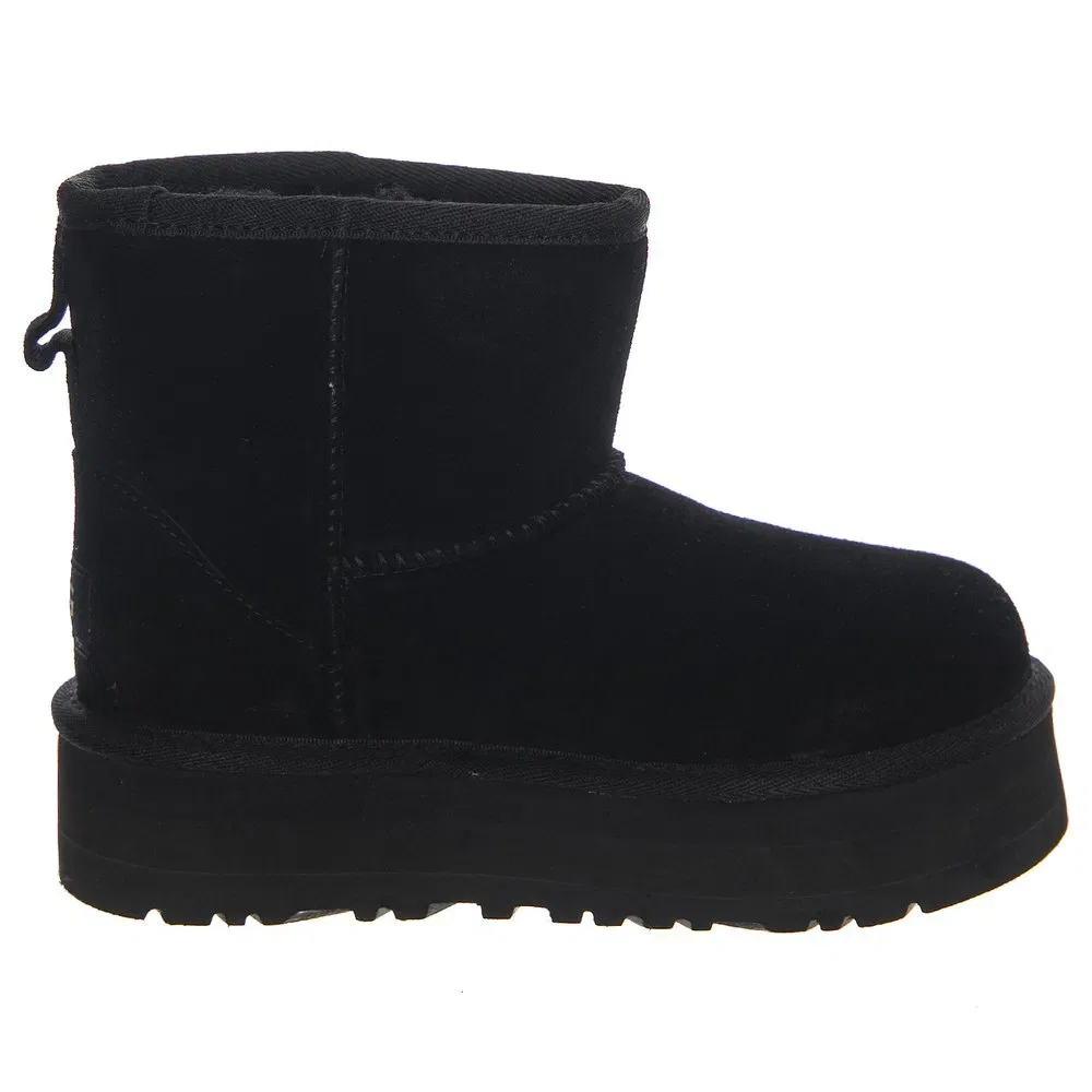 Детские ботинки для девочек и мальчиков на платформе Classic Mini Platform Ugg, Black — фото 2