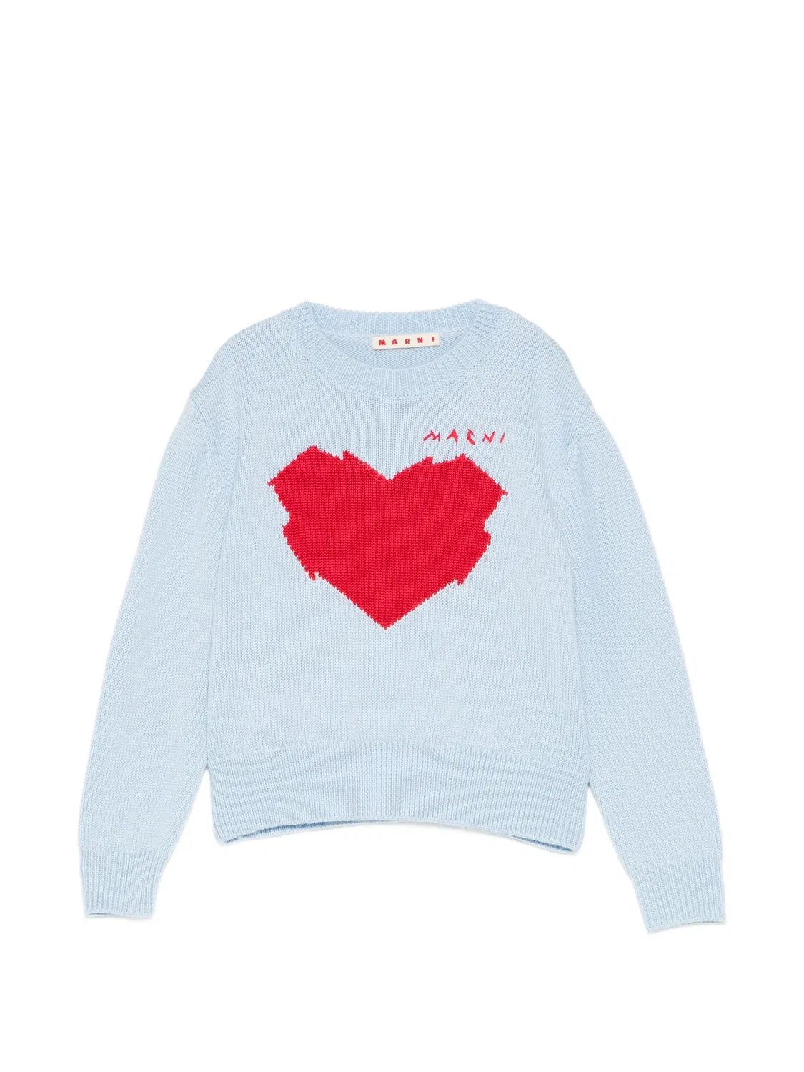 Свитер вязки интарсия Marni Kids, синий