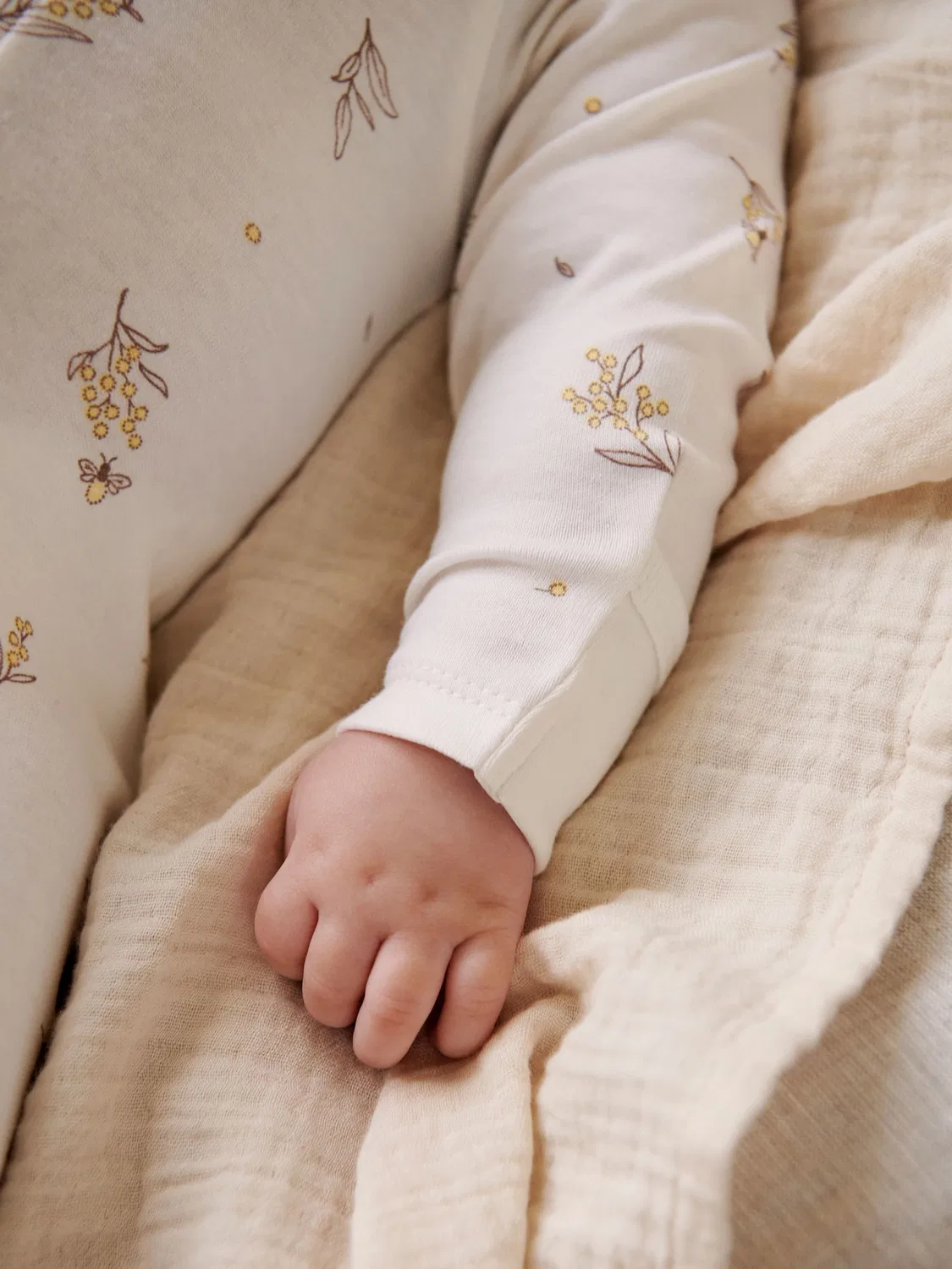 Комбинезон-слип Purebaby Cream 2 шт, кремовый — фото 4