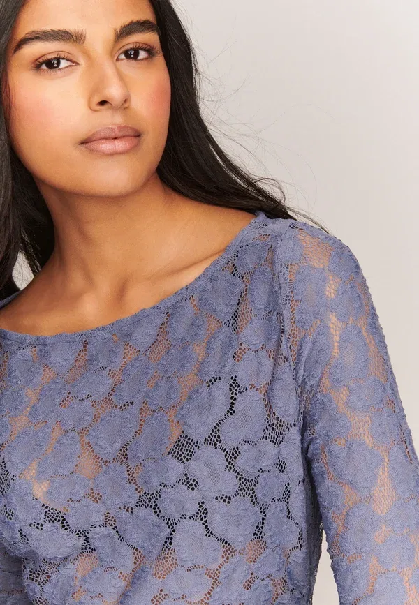 Блузка из кружева Long sleeve Next, синий — фото 3