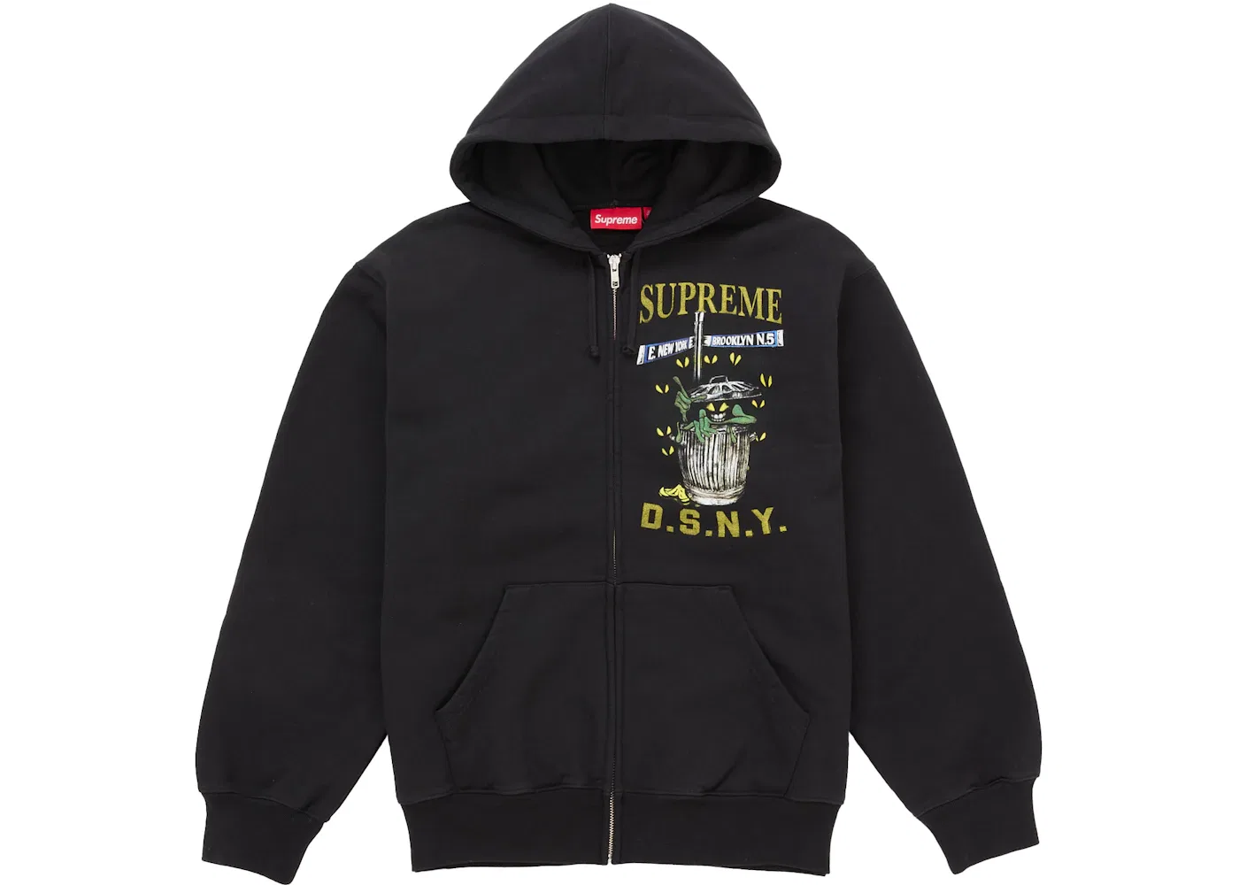 Мужская худи на молнии с капюшоном DSNY Supreme, Black