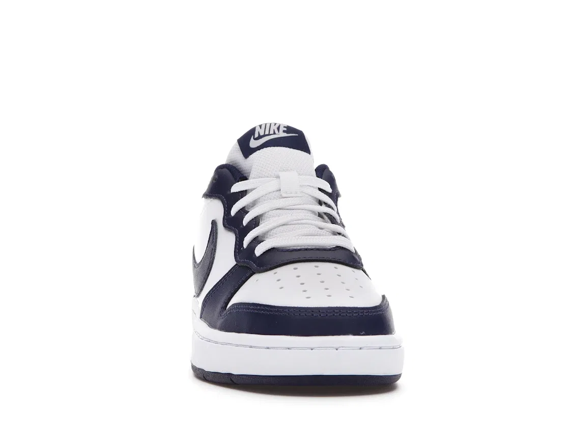 Детские кроссовки с кожаным верхом Nike Court Borough Low 2 Nike, White/Blue Void/Signal Blue — фото 2