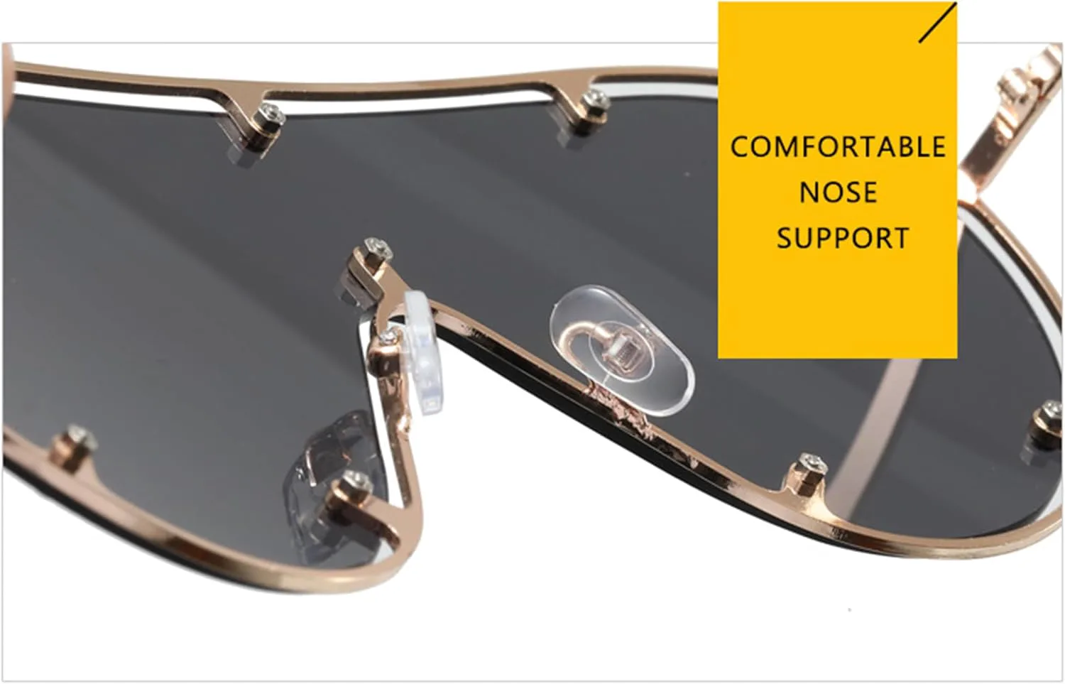 

bullabulling Большие цельные солнцезащитные очки для женщин и мужчин, модные очки-пилот в металлической оправе, стильные панк-очки для активного отдыха, Yellow