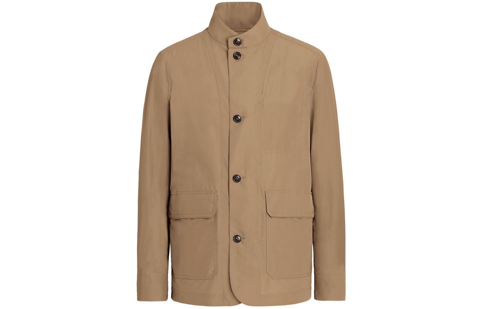 

Zegna длинная куртка с воротником стойкой Ermenegildo Zegna, Umber