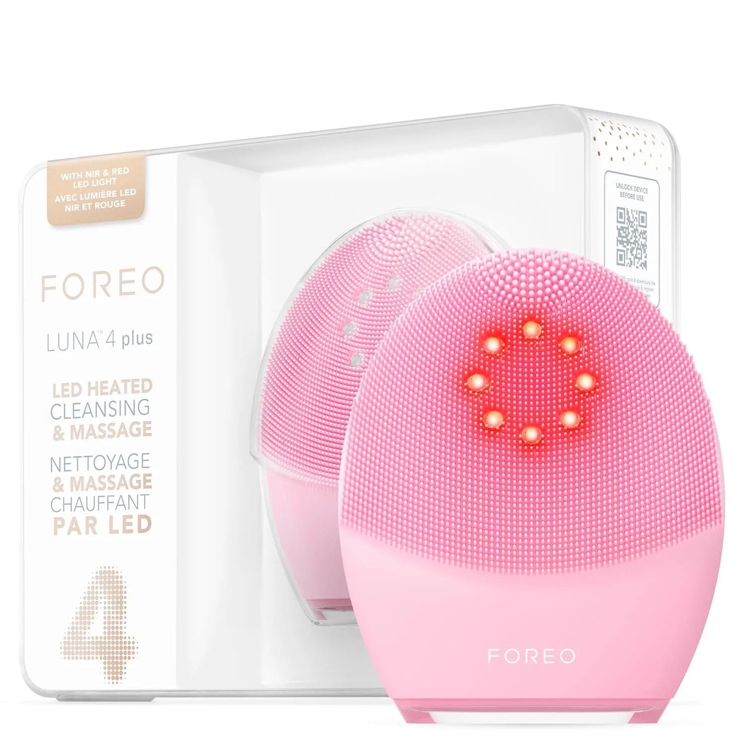 Щетка для очищения лица FOREO Luna 4 Plus - Термоочищающий прибор для лица - Антивозрастной микротоковый аппарат для лица - Для нормальной кожи 1 штука, Normal Skin