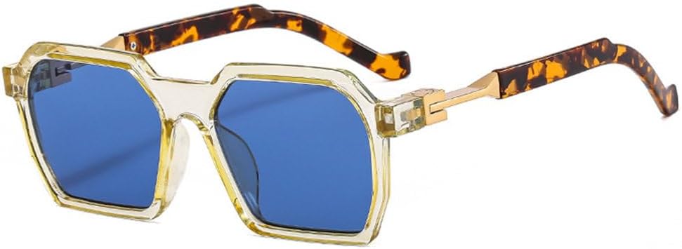 

Модные солнцезащитные очки Polygon для женщин, ретро-стиль, гелевые, цветные, UV400; для мужчин, трендовые, голубые и розовые солнцезащитные очки TYUVIVO, Yellow Leopard Blue