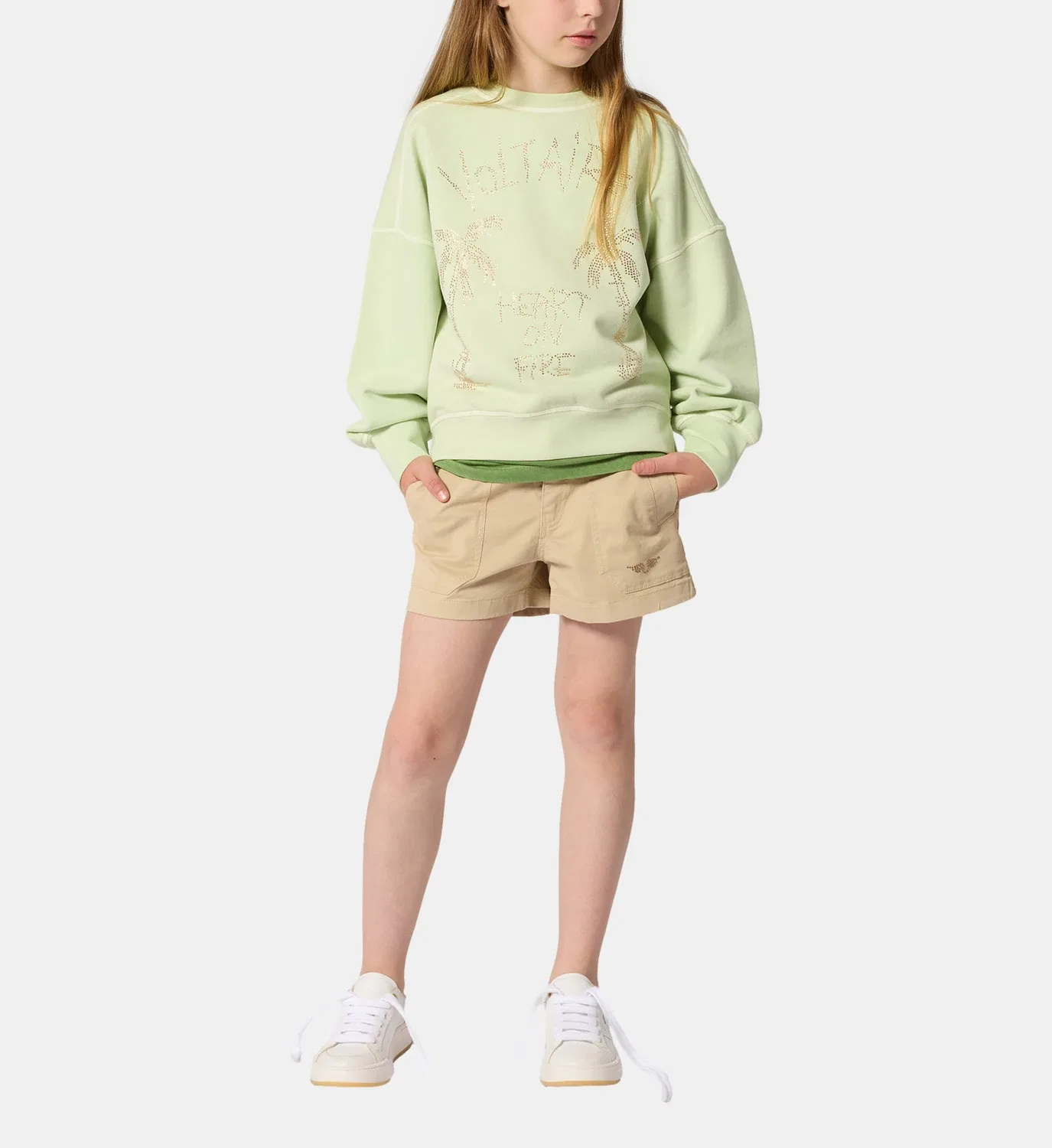 Толстовка с круглым вырезом Zadig&Voltaire Kids, зеленый