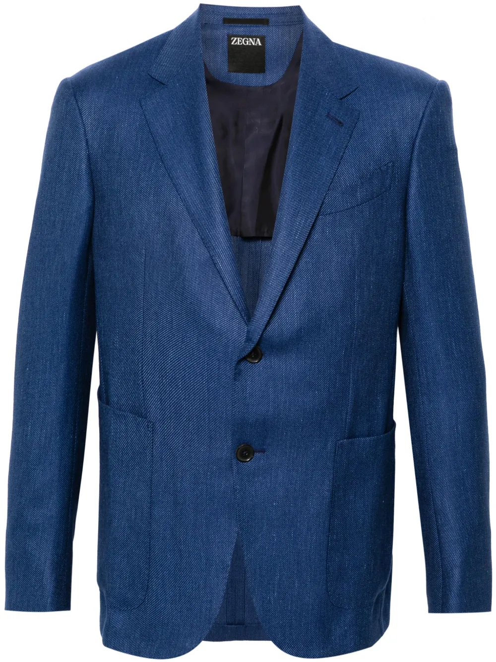 

Однобортный пиджак из смесового кашемира Zegna, синий