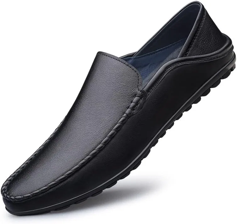 Мужские лоферы кожаные, модель Loafers, черный PUGHGAETZF
