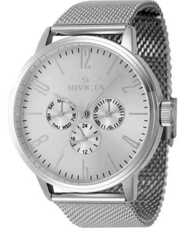 

Мужские кварцевые часы-хронограф 47118 с серебристым циферблатом Invicta, silver