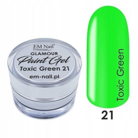 

Декоративный гель, Краска-гель Toxic Green EM Nail