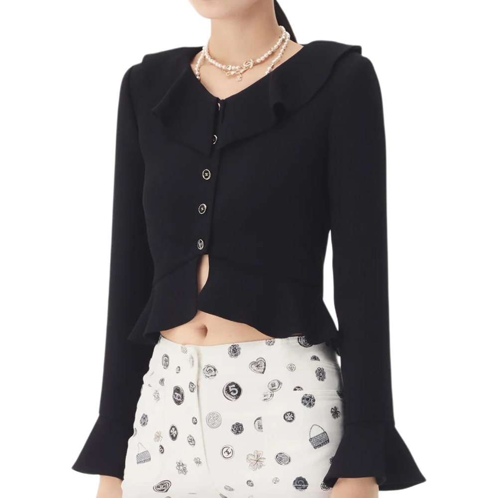 CHANEL Куртка Women's Black V-образный вырез Moderate Others — фото 2