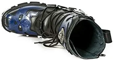 

Мужские черные металлические ботинки New Rock с черепом, дьяволом, готические, панк, из кожи теленка, размер 3, черный