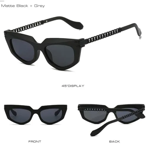 

Солнцезащитные очки 2027 года для женщин, защита от УФ-излучения UV400, ретро-очки с металлической цепочкой, солнцезащитные очки для мужчин MTZJH, Khaki Champagne