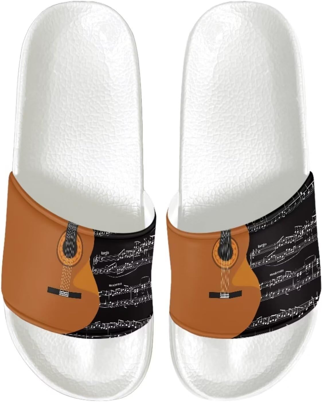 

Женские шлепанцы JUDENTIDOS, нескользящие летние тапочки для дома для девочек, шлепанцы на плоской подошве, Guitar Music Notes