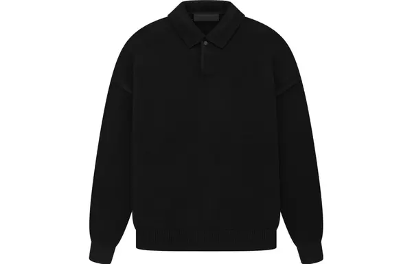 Рубашка the black collection knit polo shirt 'jet black' Fear Of God Essentials, черный — фото 2