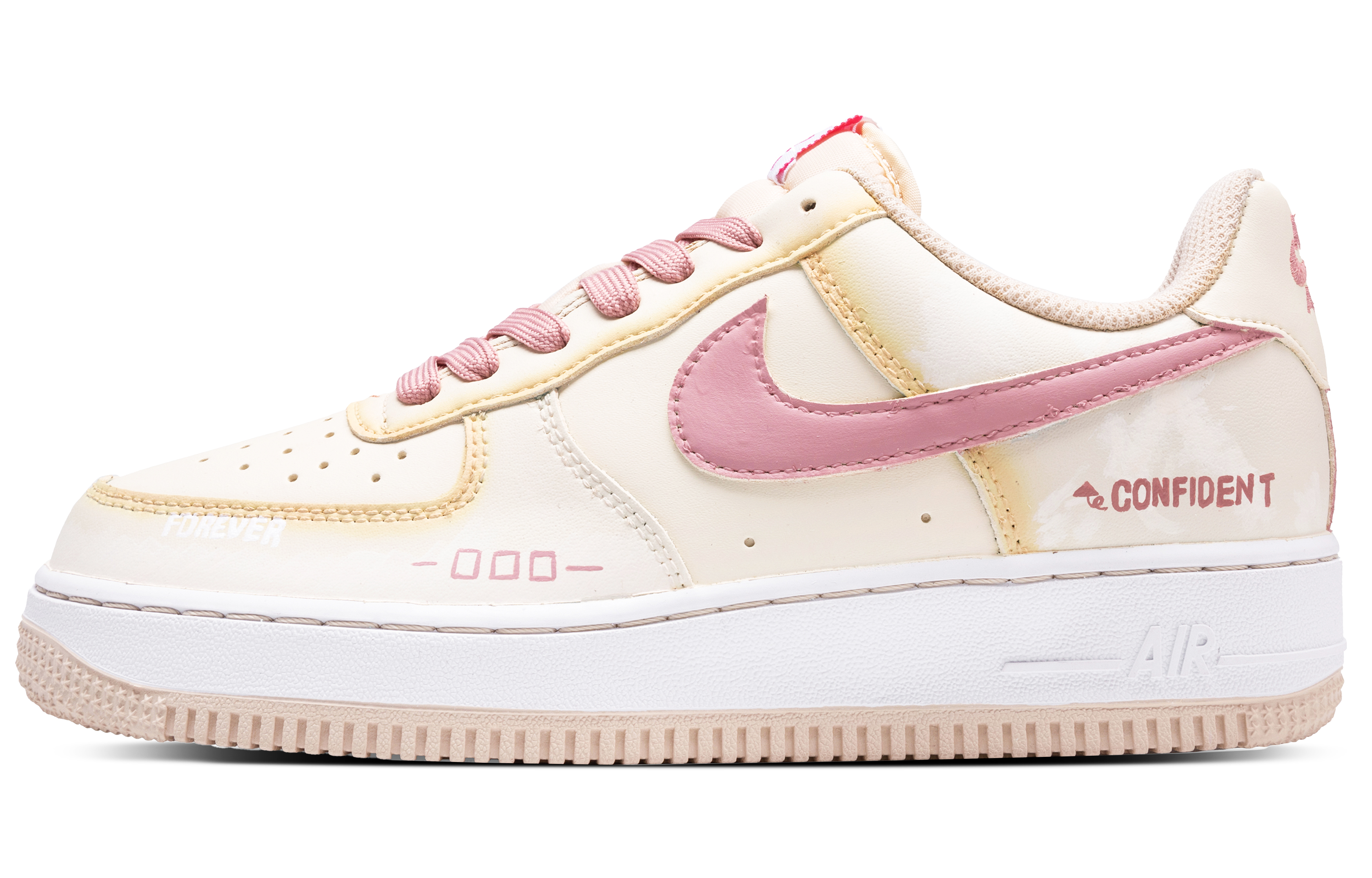 

Nike Детские кроссовки для скейтбординга Air Force 1 Furong Snow с противоскользящей подошвой, износостойкие, бежевые, белые, розовые, подростковые