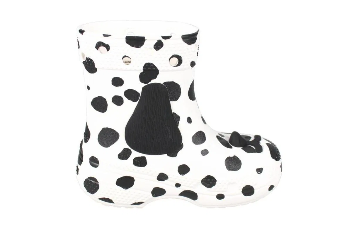 Детские утепленные ботинки Crocs I Am Dalmatian черно-белые — фото 4