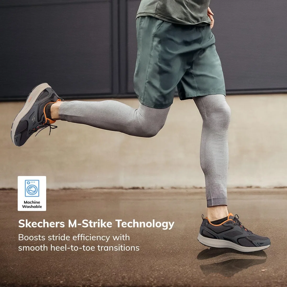 Мужские кроссовки Skechers Go Run Consistent, Grey-Orange — фото 4