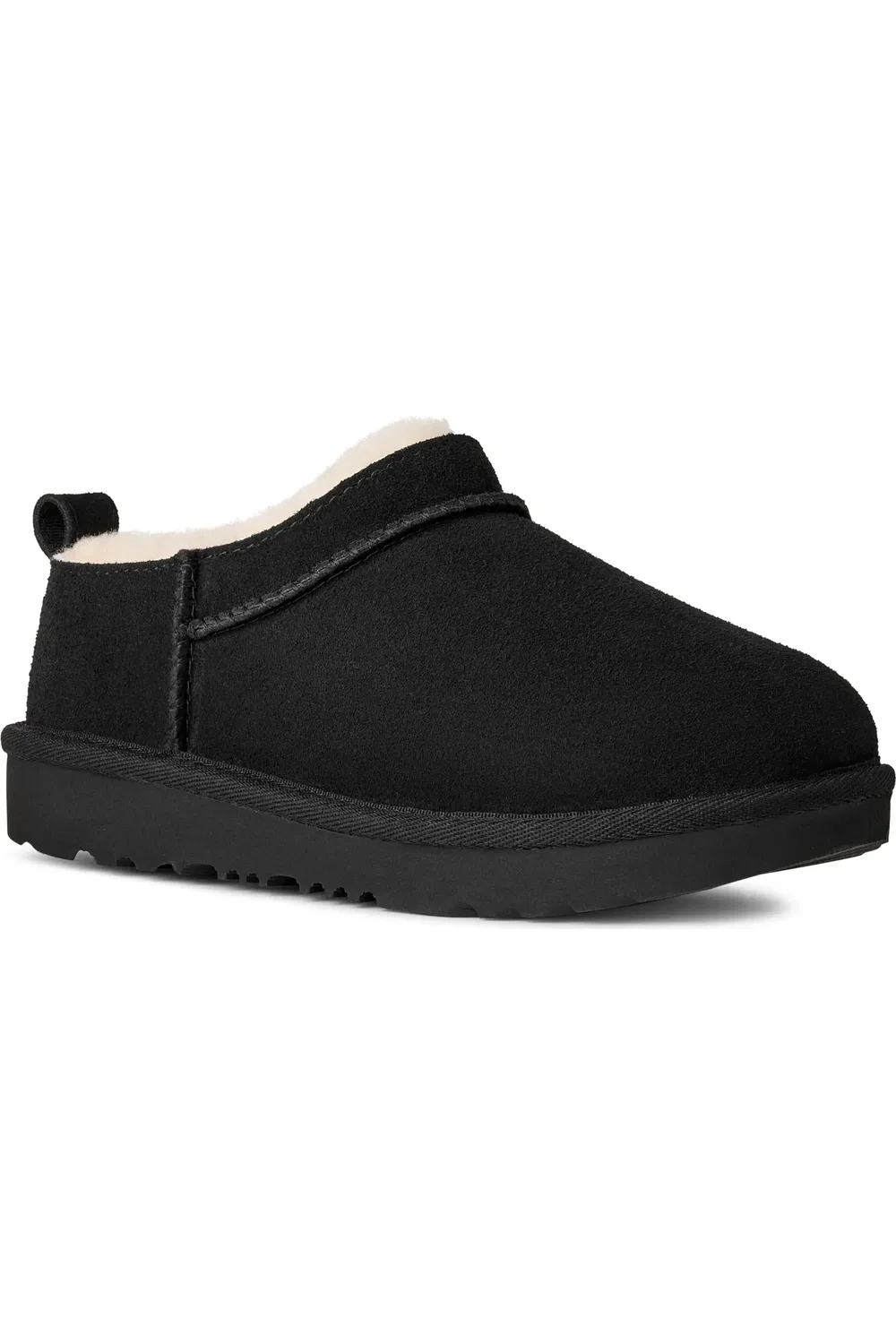 Детские ботиночки на молнии водонепроницаемые Classic Micro Leather UGG, черный