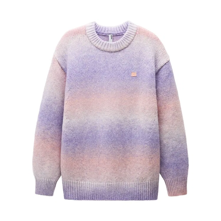 Детский джемпер с воротником-гольф утолщенный BANANA IN, Pink Purple White Gradient