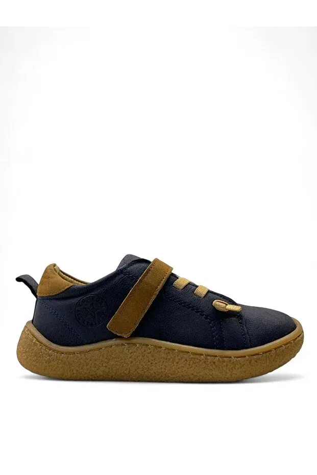 Детские ортопедические туфли для мальчиков на липучке Tuğba Ortopedi, Navy Blue/Taba