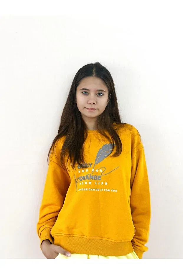 Детское для мальчиков свитшот с принтом Crew neck printed sweat Miababy, Yellow — фото 2