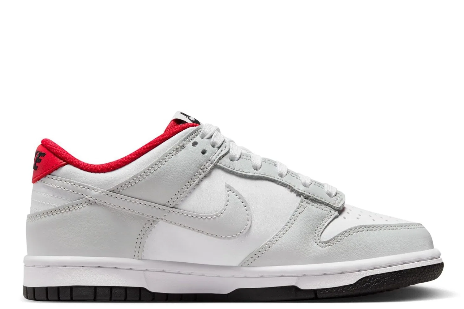 Детские кроссовки для мальчиков с принтом NIKE Dunk Low Big Kids Shoes NIKE, White Black White — фото 2