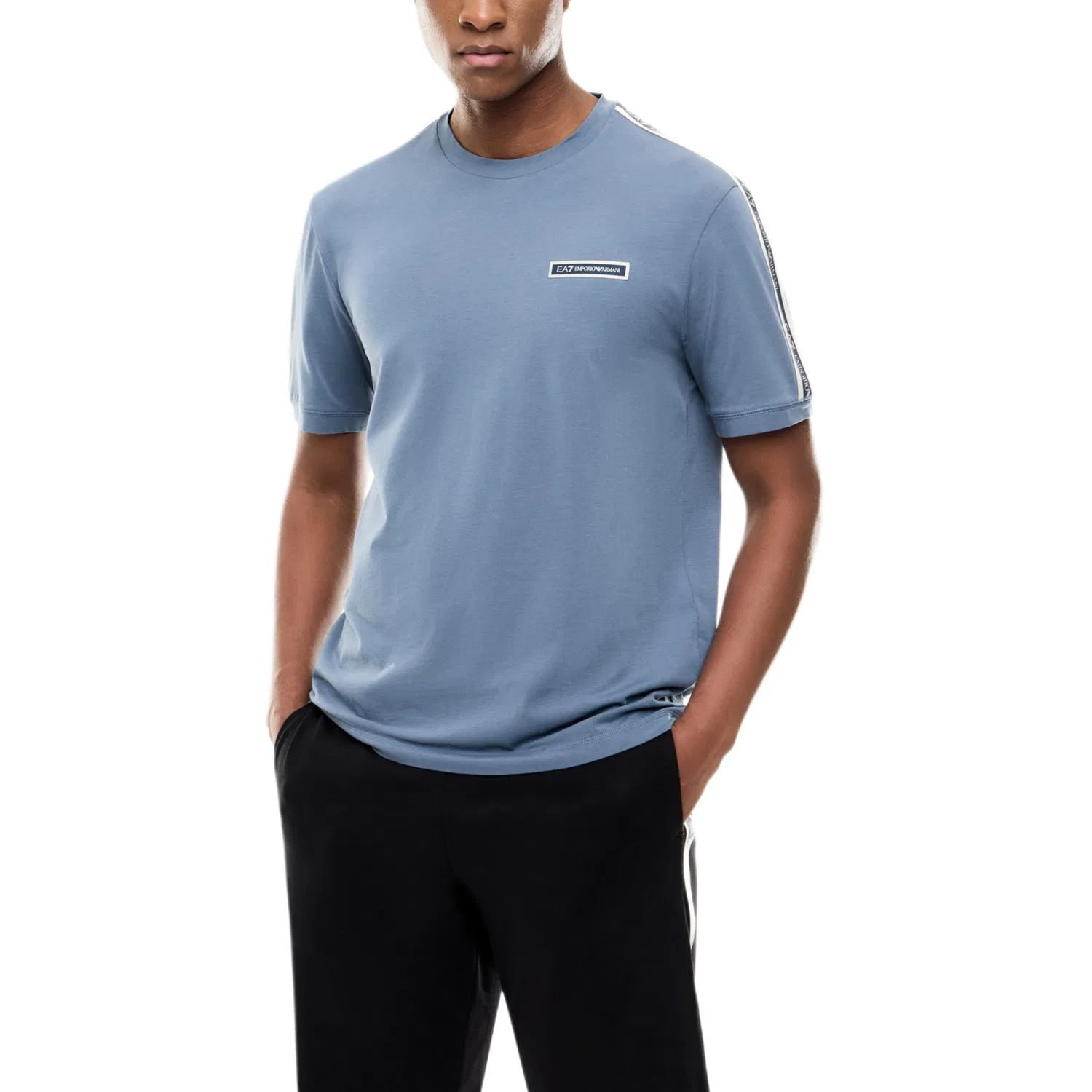 Футболка с круглым вырезом, умеренная, Emporio Armani, Blue Gray — фото 3