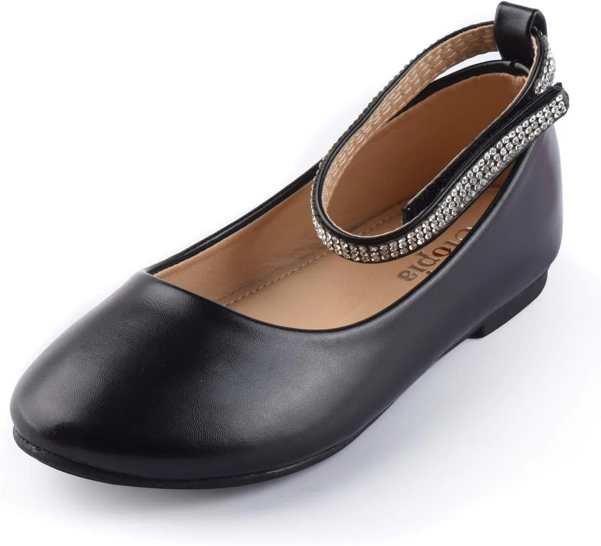 Детские туфли-балетки для девочек с ремешком на щиколотке Nova Utopia Nova Footwear, Black