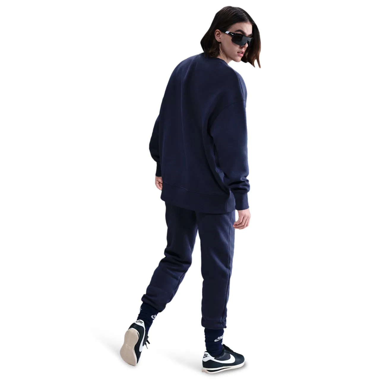 Женская флисовая кофта Phoenix Fleece Nike, цвет Sail/Midnight Navy — фото 4