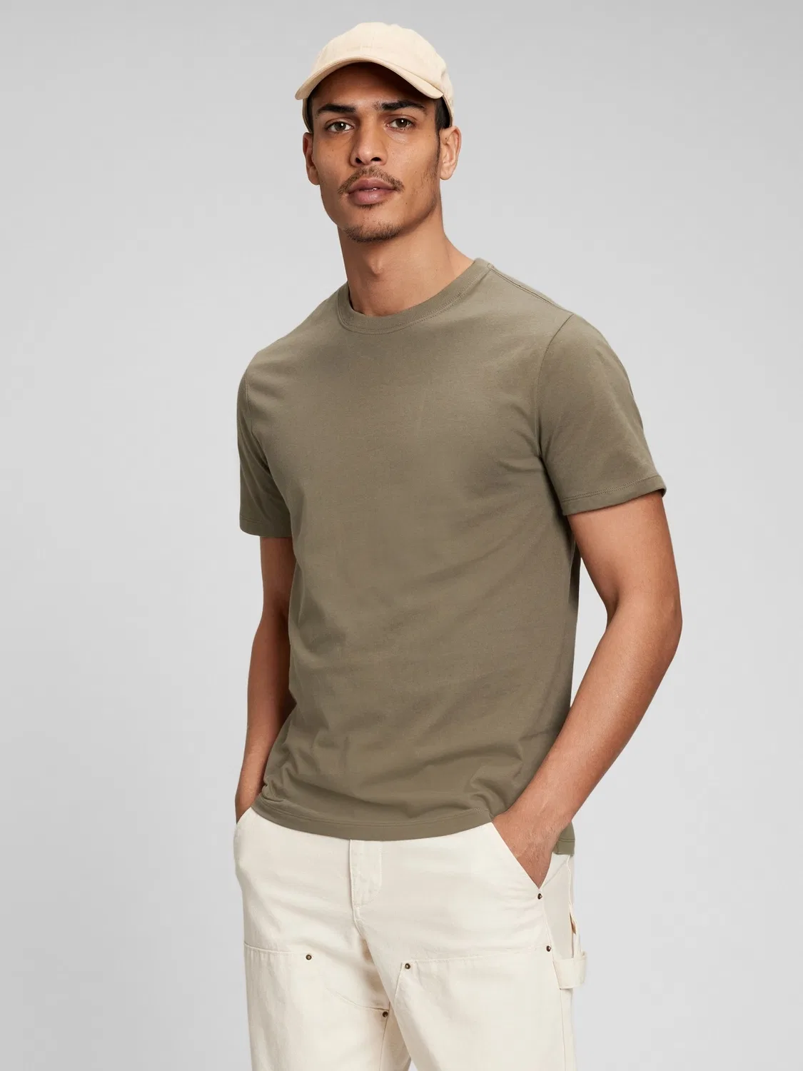 Футболка с круглым вырезом Everyday Soft Gap, хаки