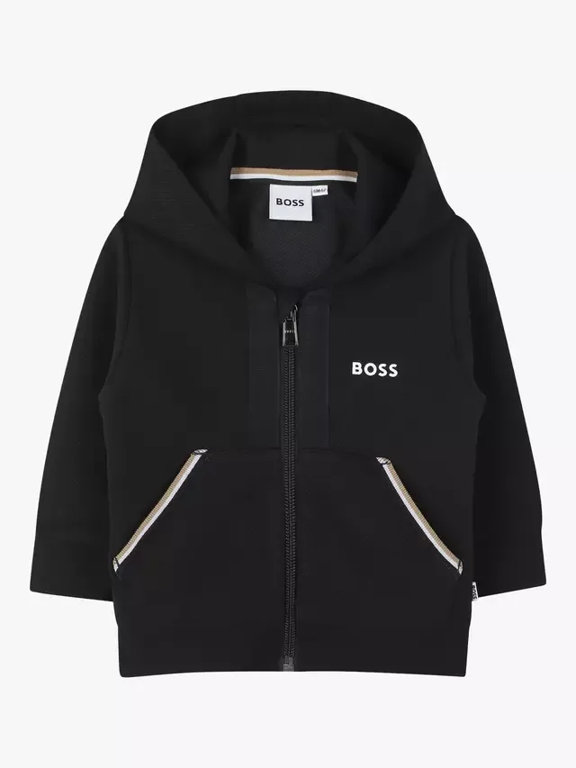 Детский спортивный костюм BOSS с логотипом, черный HUGO BOSS