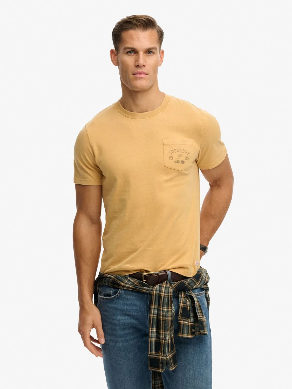 Футболка с нагрудным карманом Vintage Prep Relaxed Pocket Superdry, желтый — фото 2