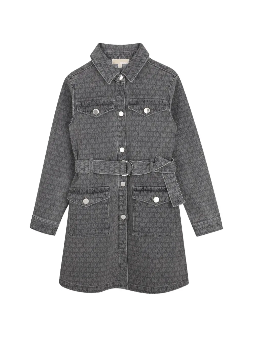 Платье с поясом и монограммой Michael Kors Kids, серый